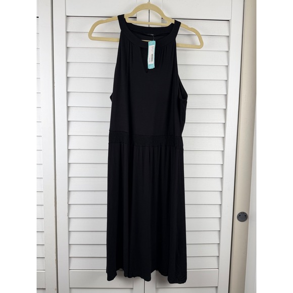 Papermoon Dresses & Skirts - Papermoon Malorie Knit Dress XL Black Halter Keyhole Smocked Waist NEW